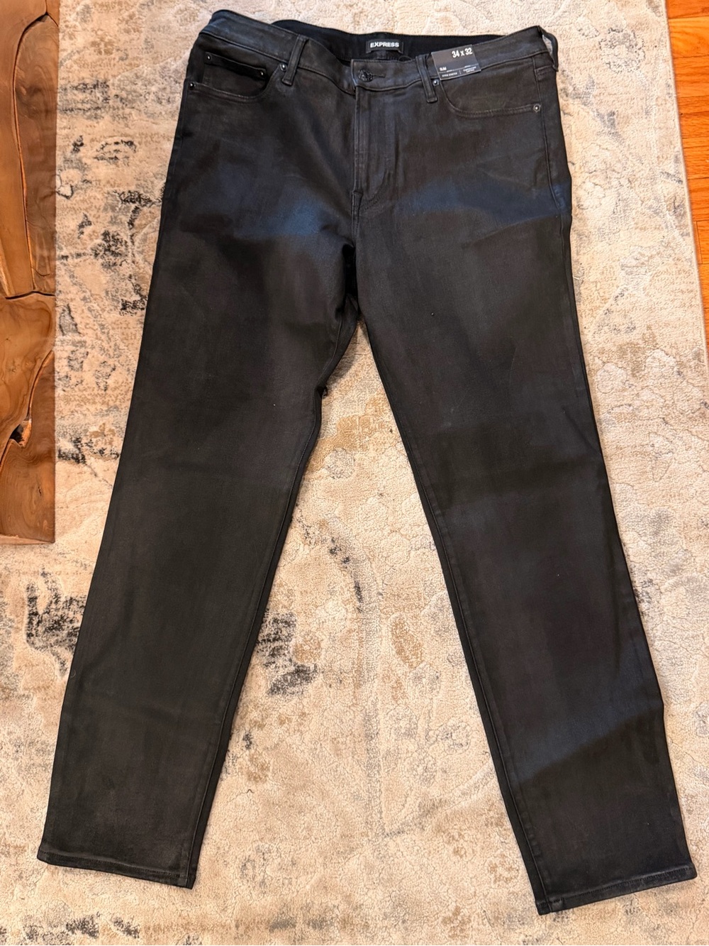 Express Black Straight-Leg Jeans